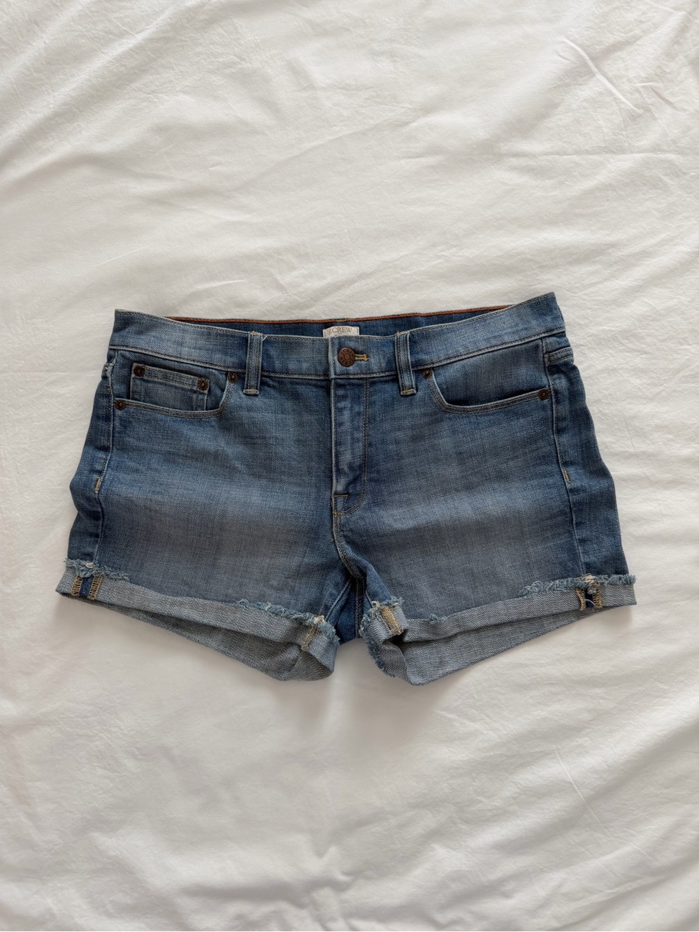 J. Crew Blue Rolled-Hem Denim Shorts